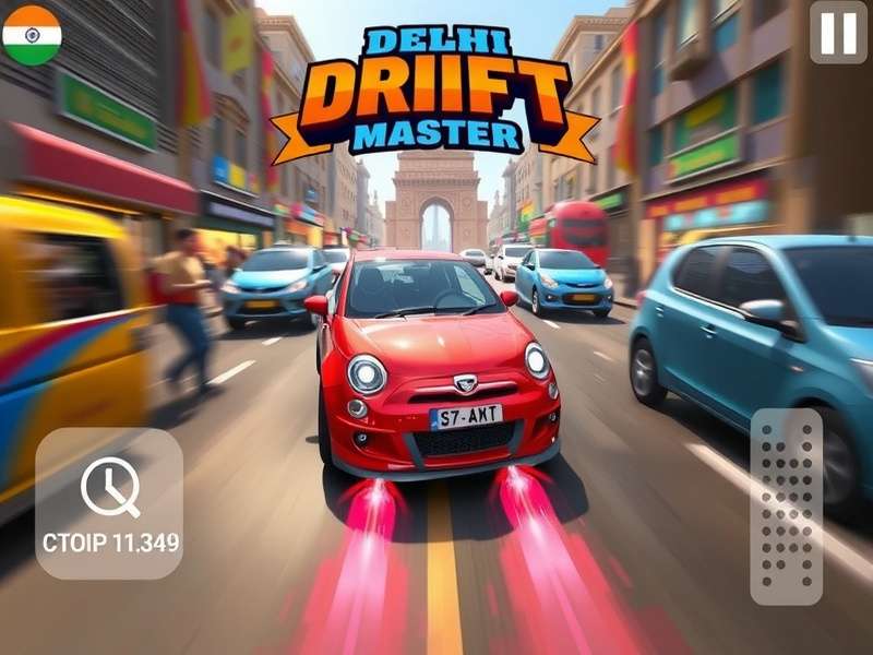 Delhi Drift Master Gameplay Screenshot - Racing Through Chandni Chowk's Narrow Lanes